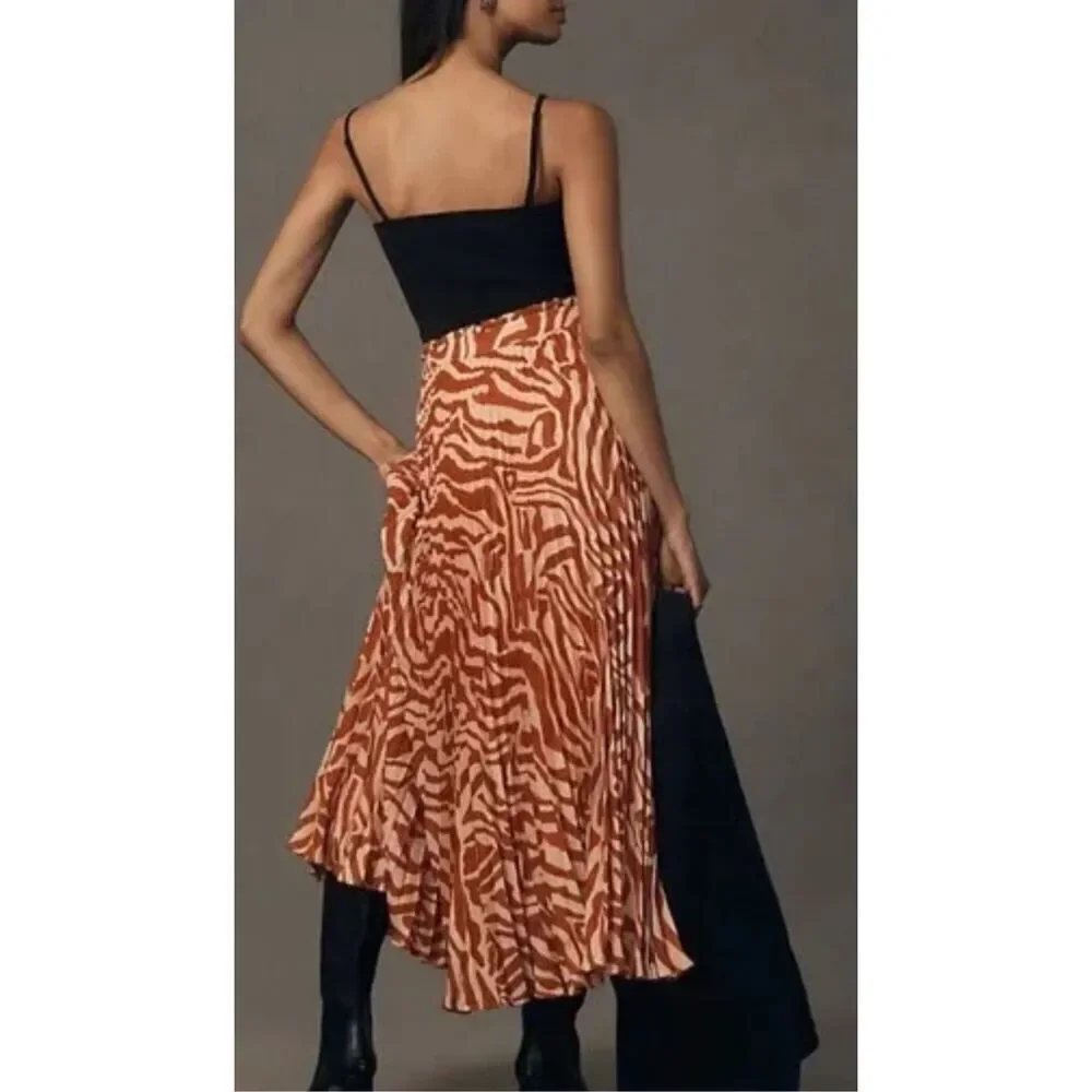 Maeve Anthropologie‎ The Isobel silky Pleated skirt size 8 NWT